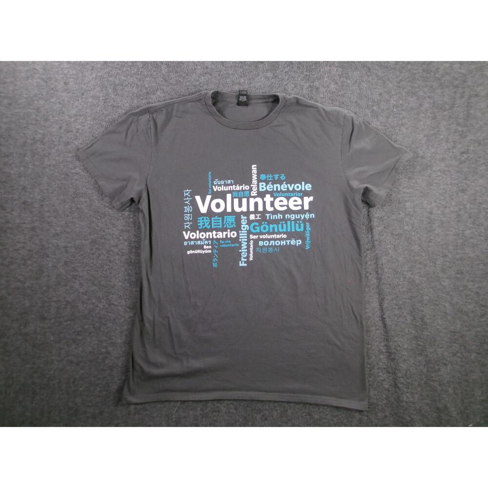 Volunteer Shirt Mens Large Gray Casual Marsh Mclennan Companies Inspiring